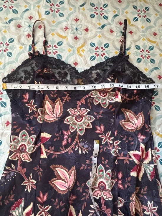 Vintage VS Gold Label Floral Lace Slip Babydoll Dress M - Picture 8 of 9